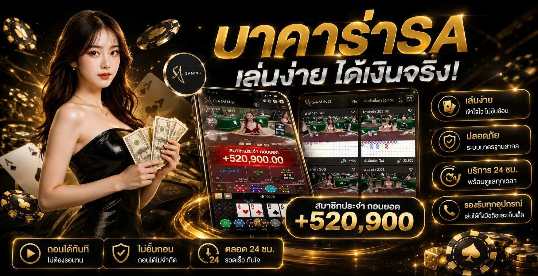 คาสิโนออนไลน์ griiiv689 ถ่ายทอดสดบาคาร่ารูเล็ตต์เสือมังกรจากสตูดิโอจริง